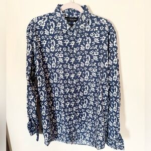 Nick Graham cotton floral button up men’s shirt size MED